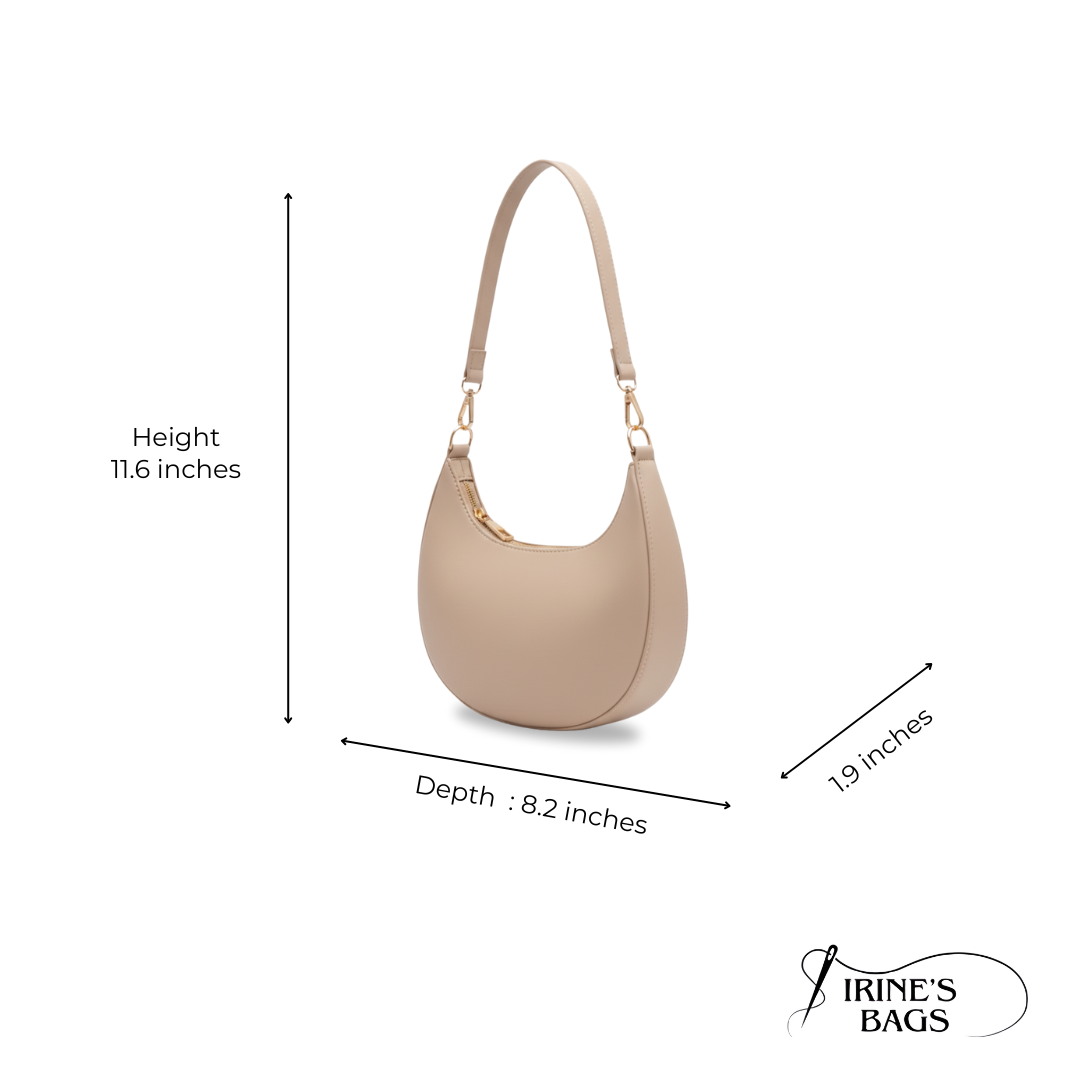Irene – Chic & Minimalist High-Quality Leather Crescent Shoulder Bag