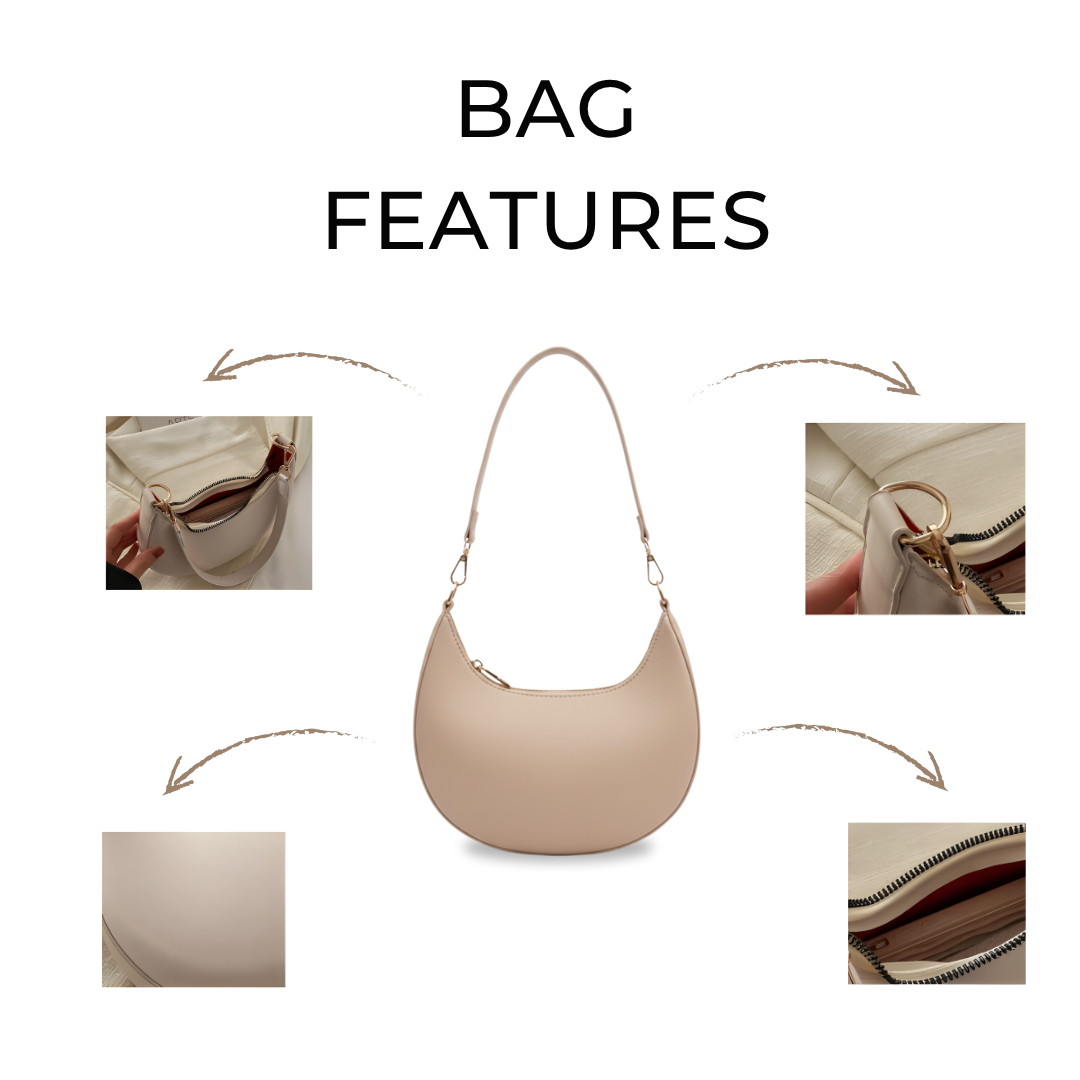 Irene – Chic & Minimalist High-Quality Leather Crescent Shoulder Bag
