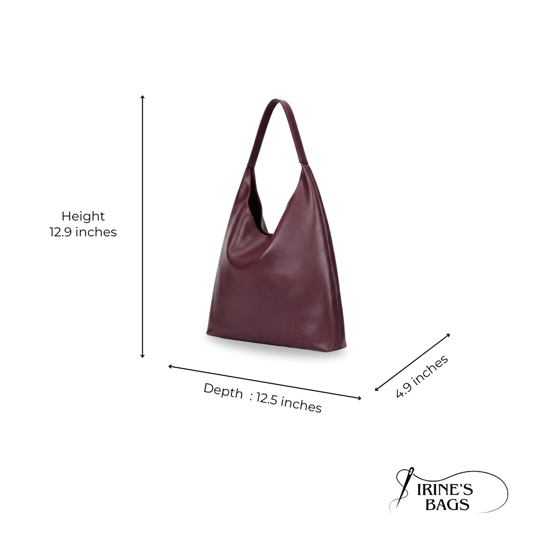 Irene – Solid Color Premium Leather 2-in-1 Commuter Tote Bag
