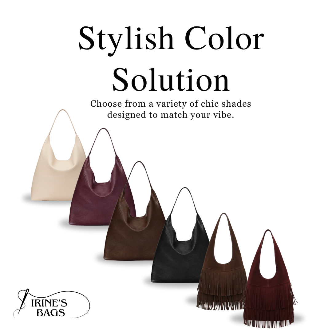 Irene – Solid Color Premium Leather 2-in-1 Commuter Tote Bag