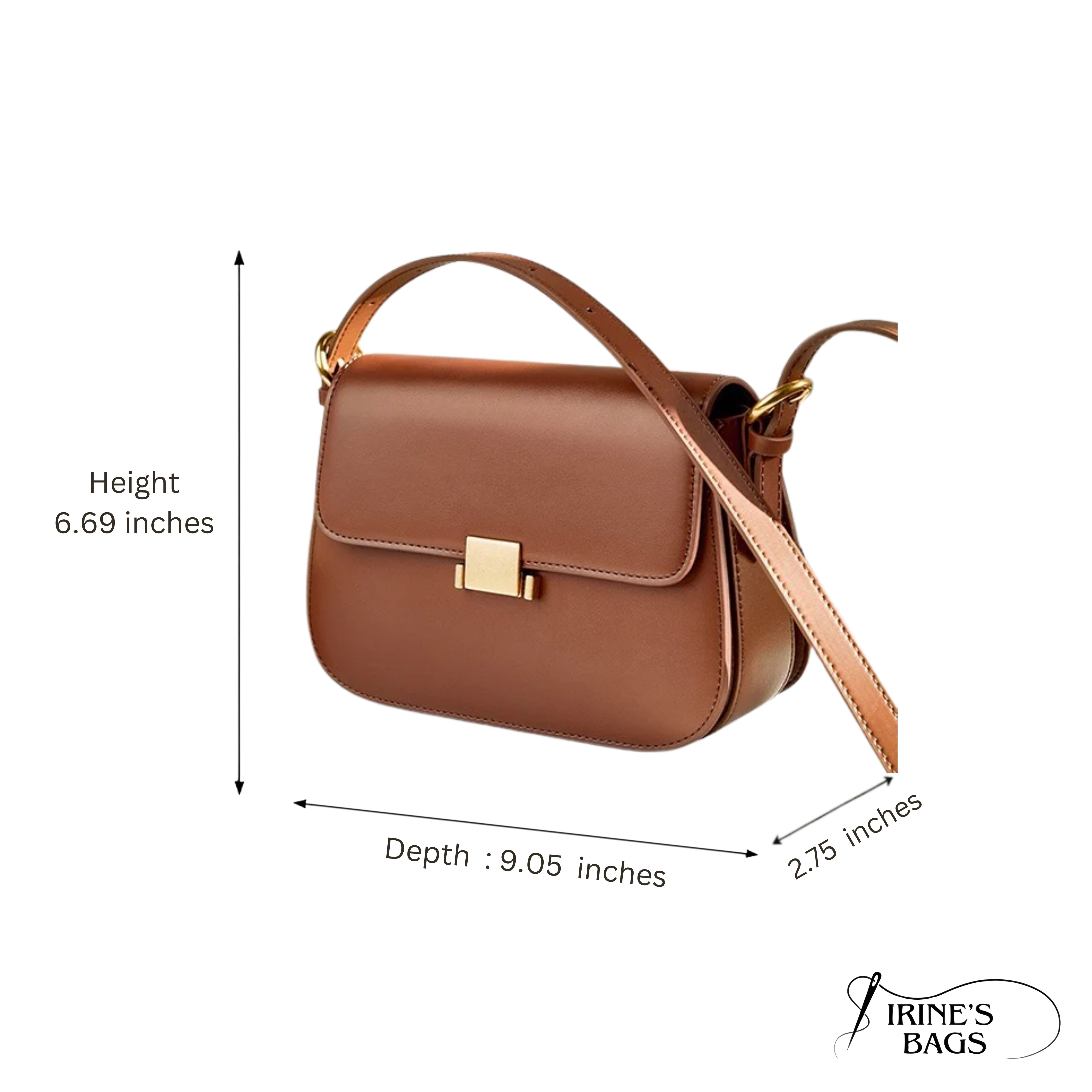 Irene – Elegant Minimalist Genuine Leather Shoulder Bag
