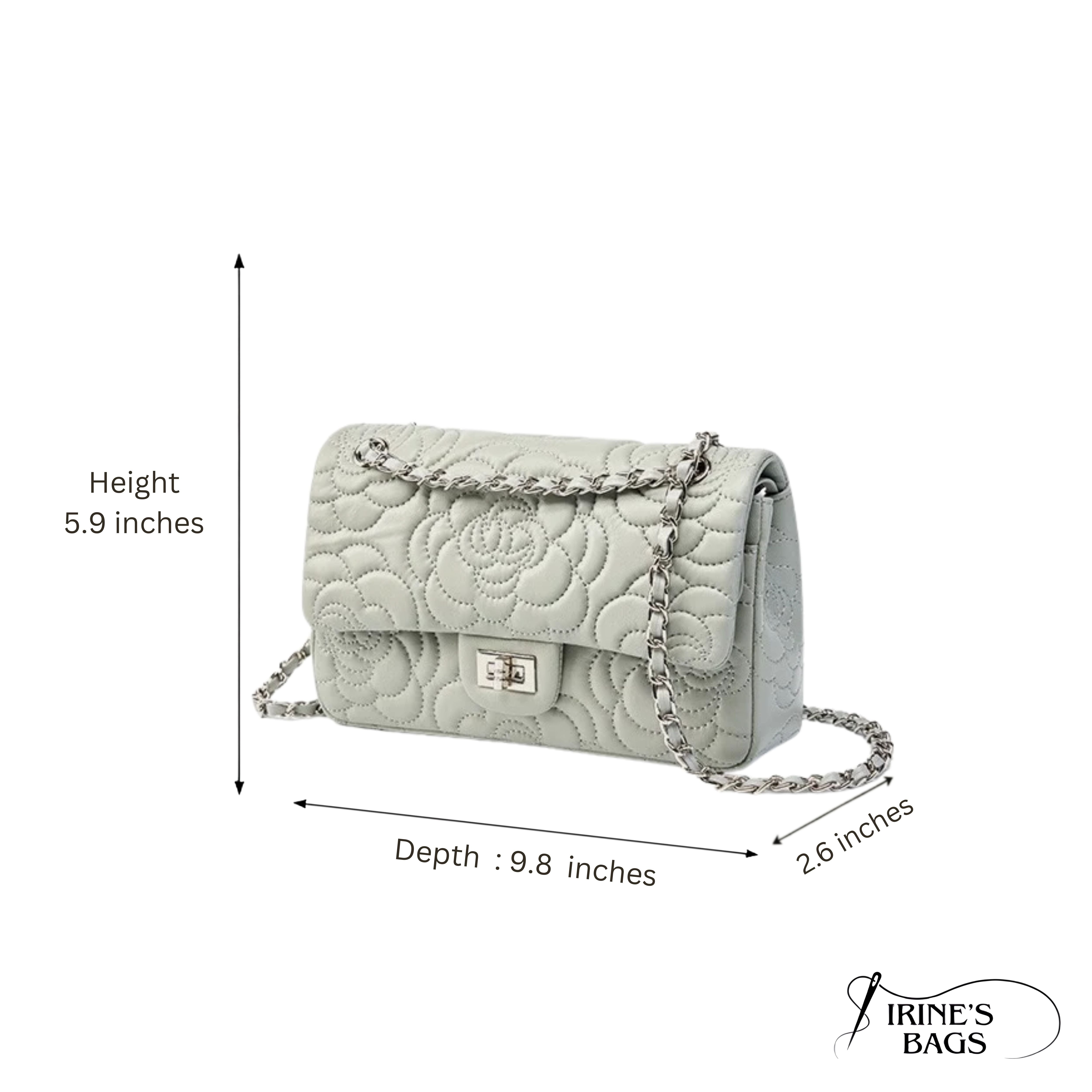 Irene – Soft Sheepskin Quilted Chain Crossbody Bag