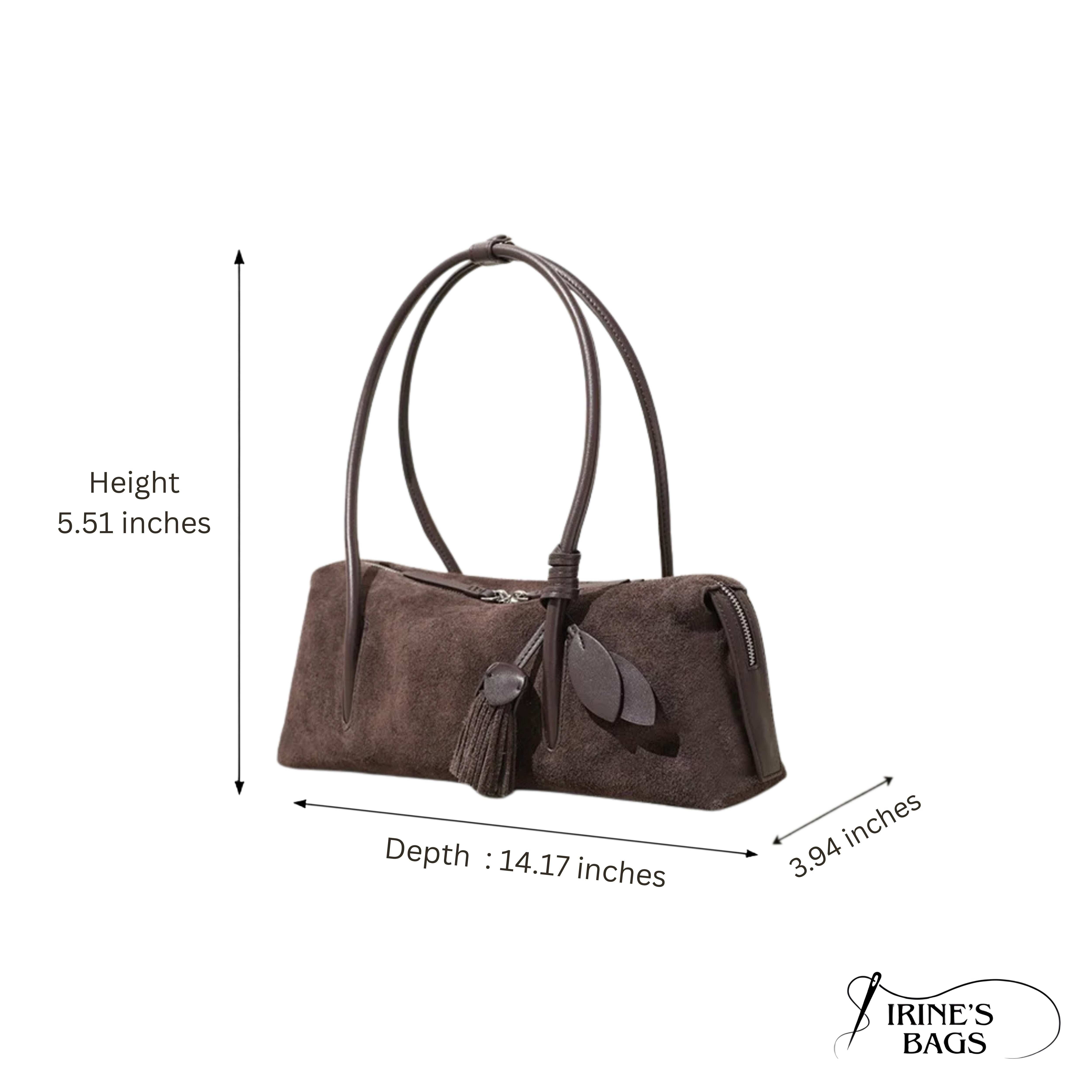 Irene – Modern Matte Leather Tassel Shoulder Bag