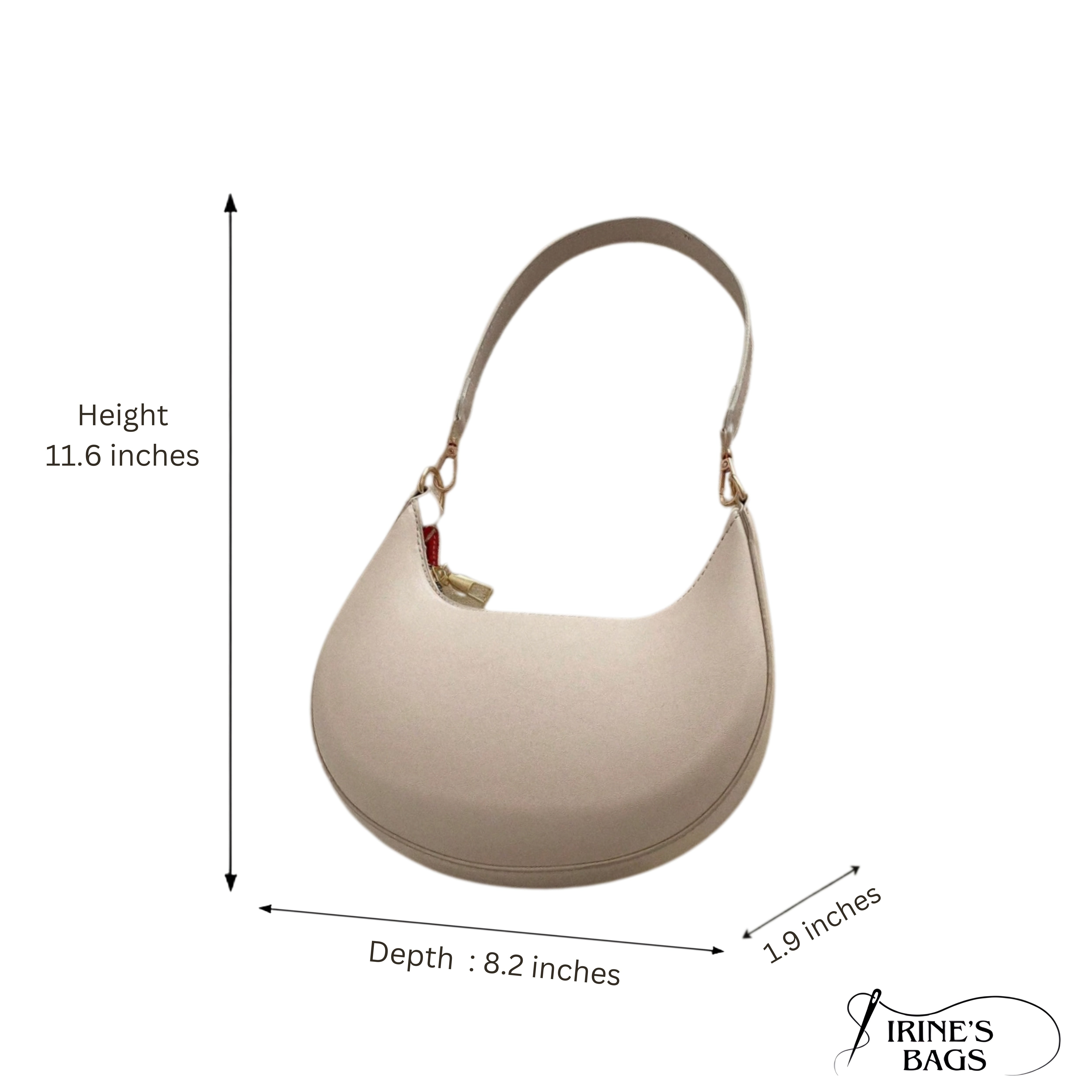 Irene – Minimalist & Chic Crescent PU Leather Shoulder Bag