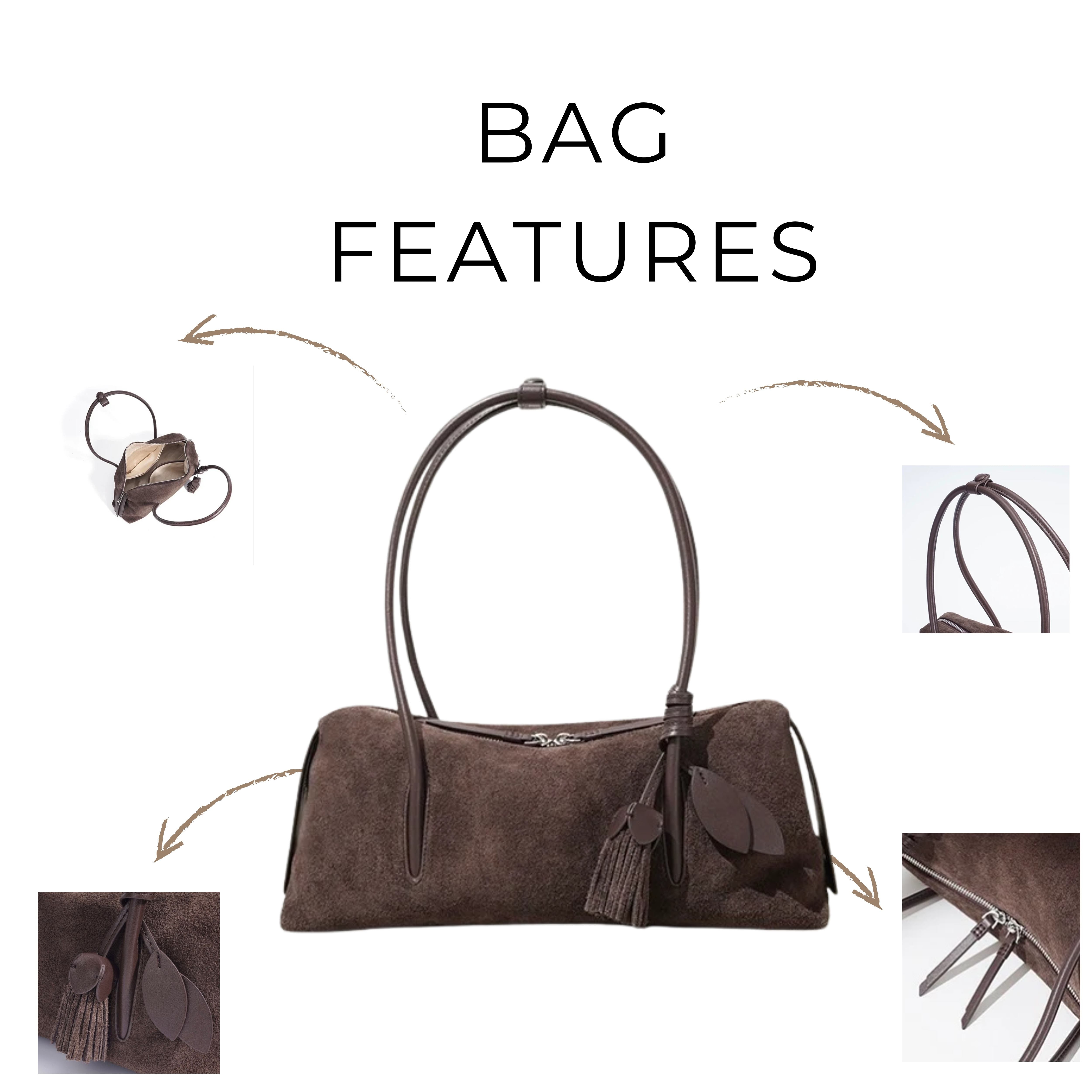 Irene – Modern Matte Leather Tassel Shoulder Bag