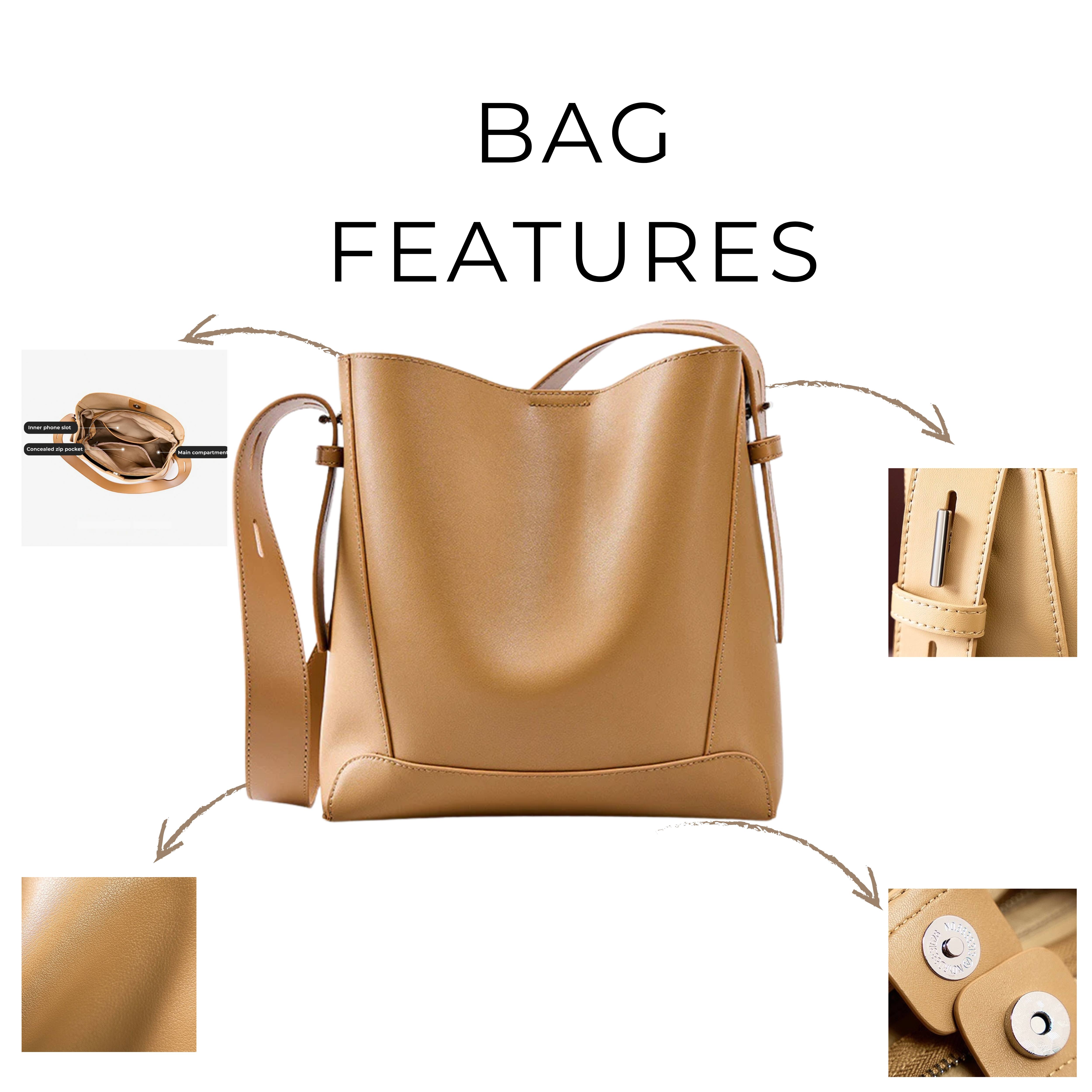 Irene – Durable Genuine Leather Crossbody Shoulder Bag