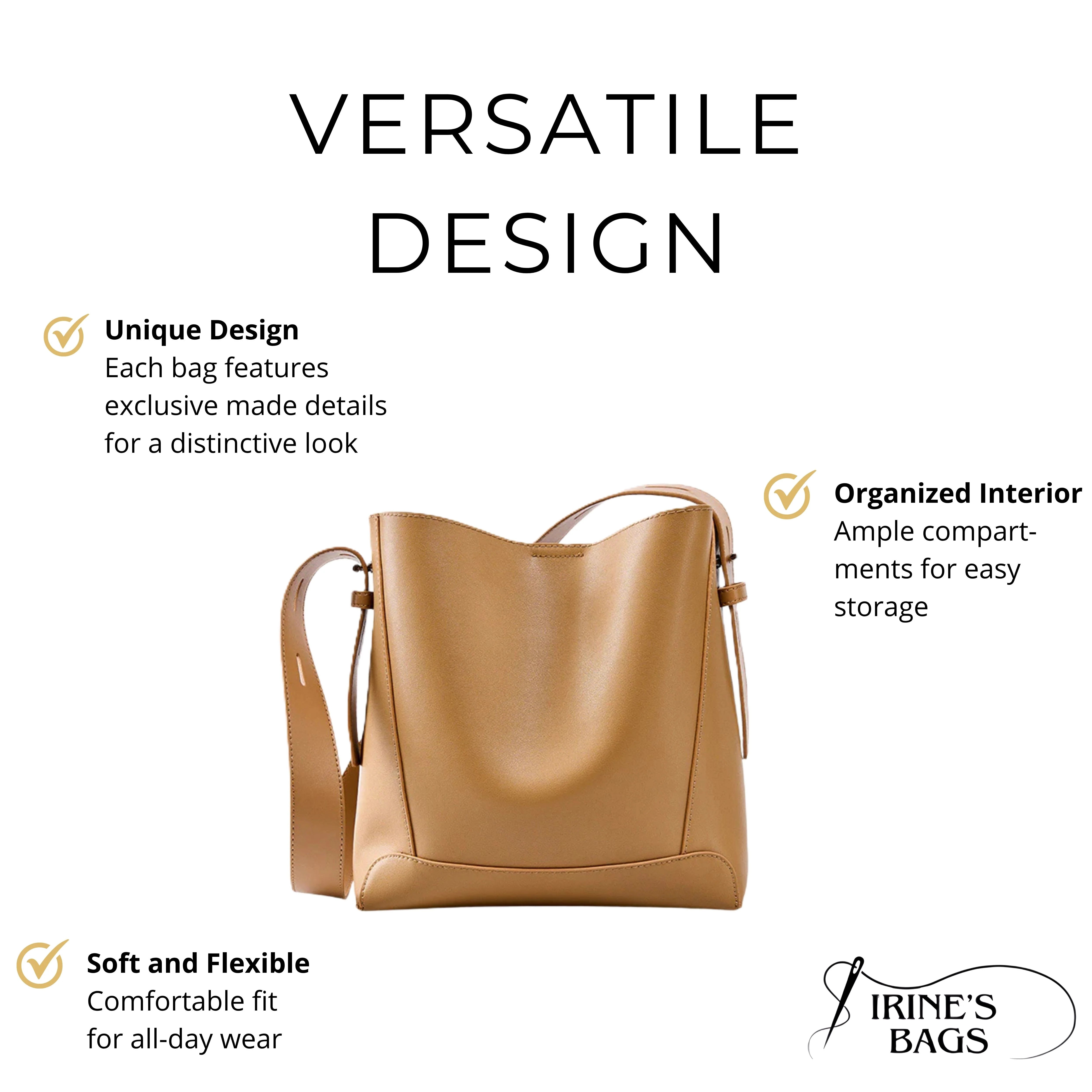 Irene – Durable Genuine Leather Crossbody Shoulder Bag