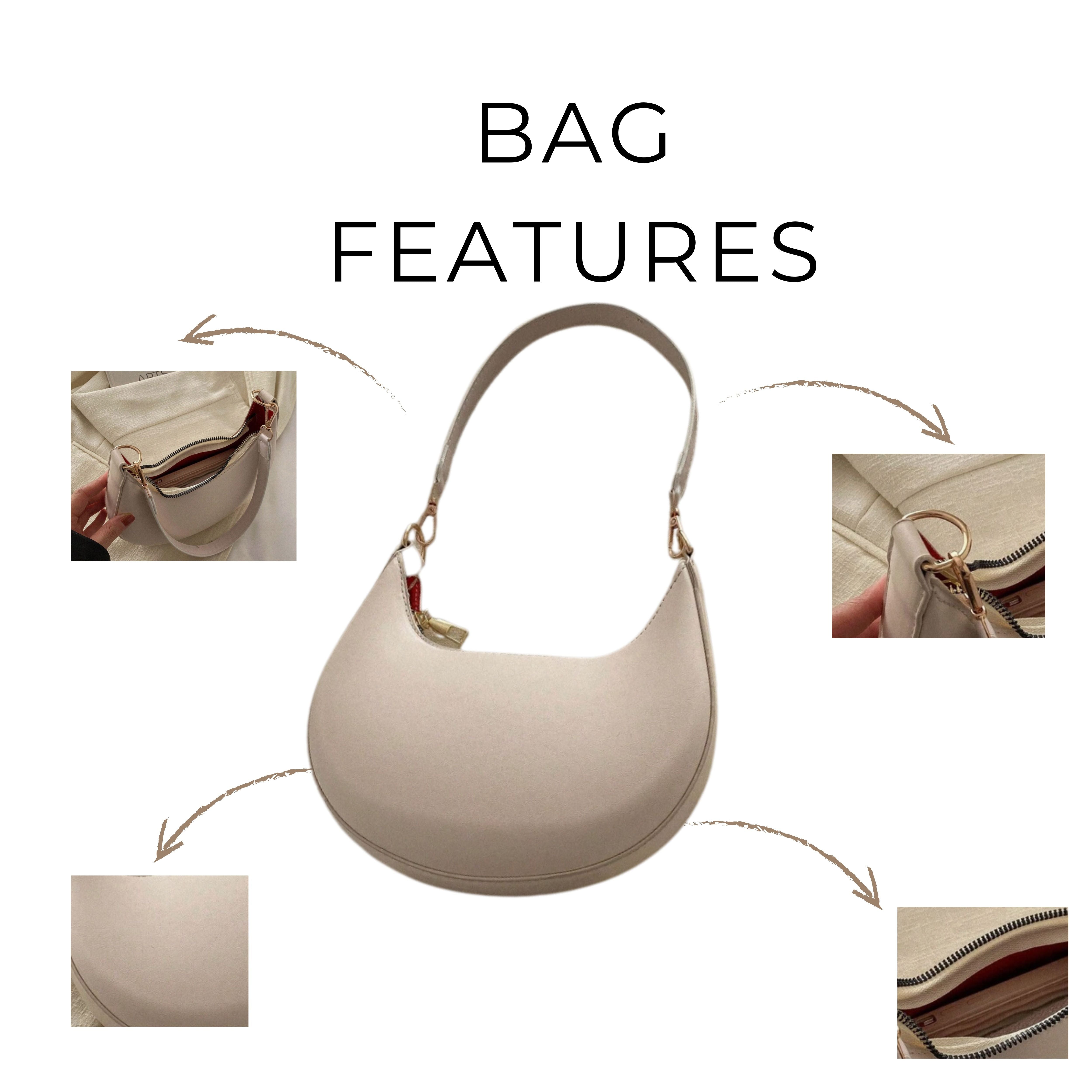Irene – Minimalist & Chic Crescent PU Leather Shoulder Bag