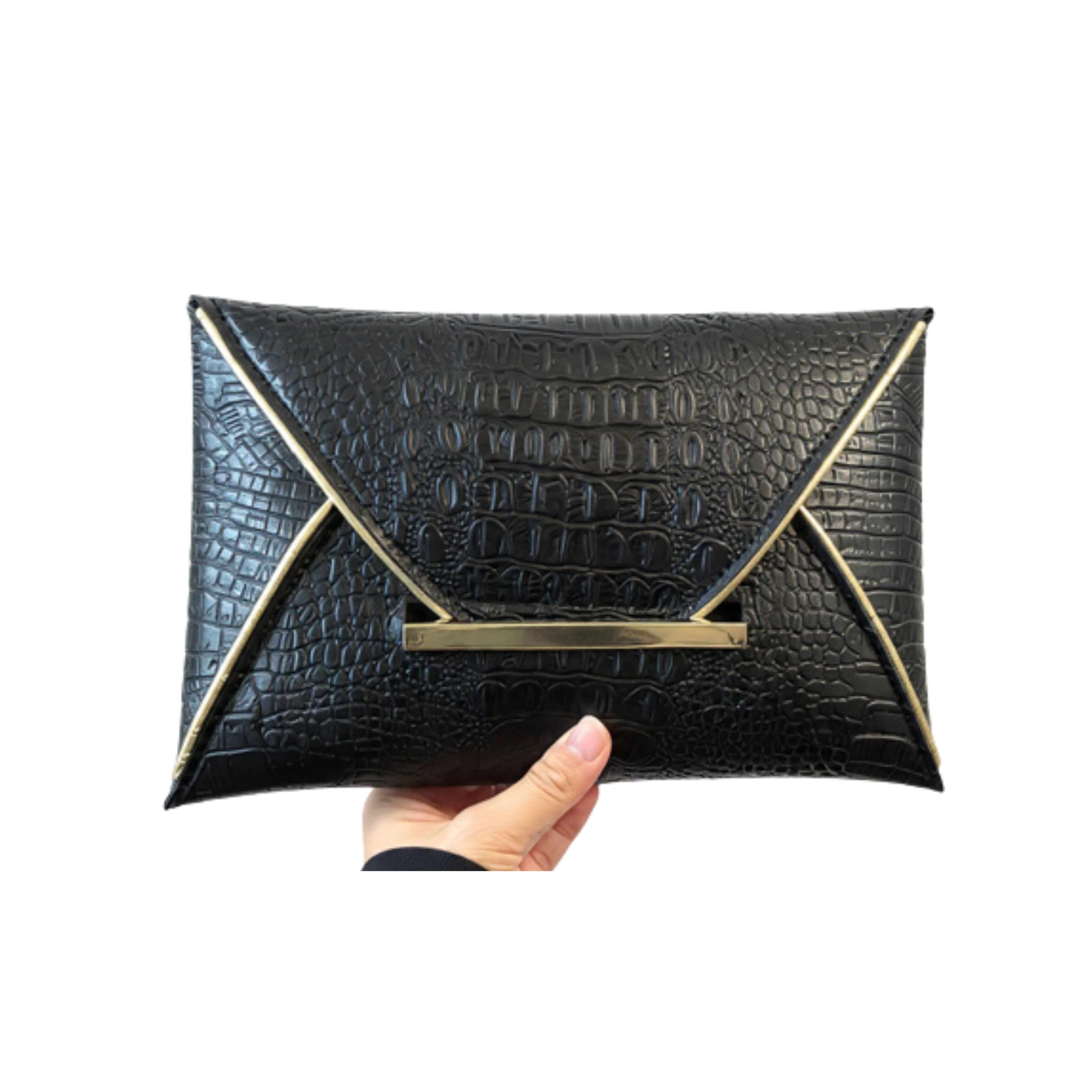 Irene – Elegant Crocodile Print PU Clutch
