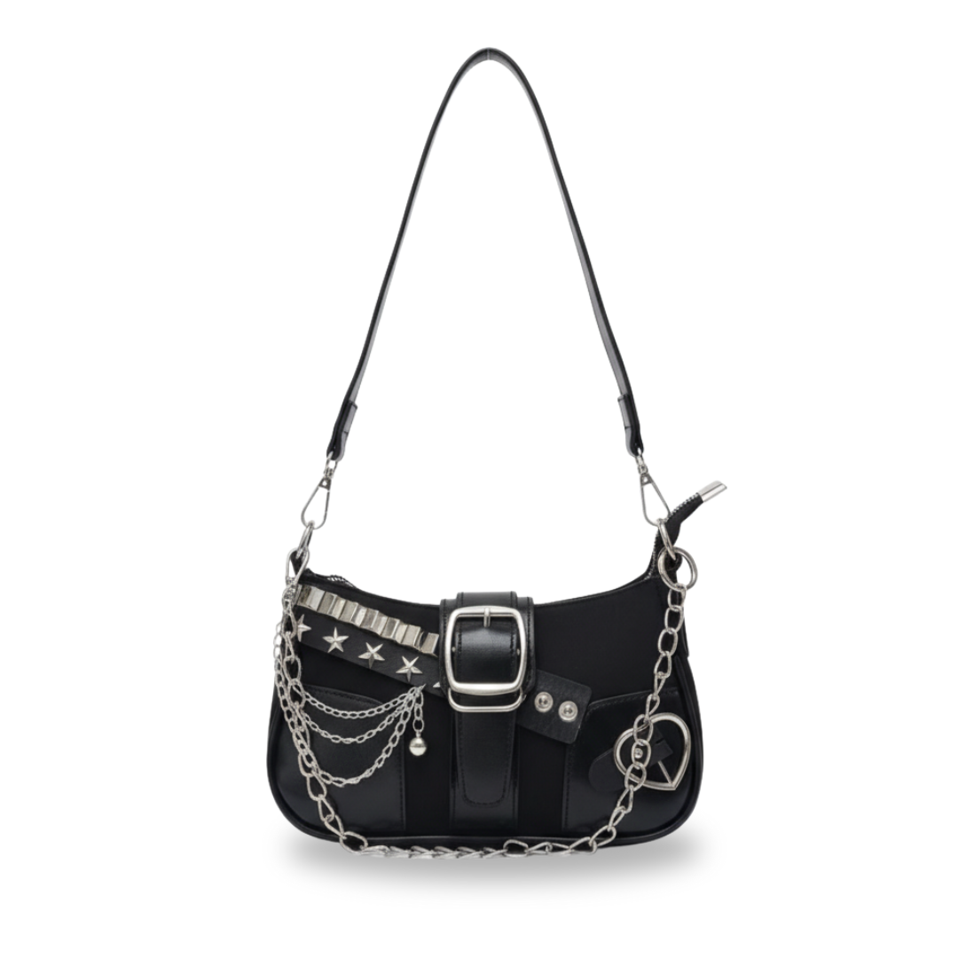 Irene – Star & Moon Leather Chain Crossbody Bag