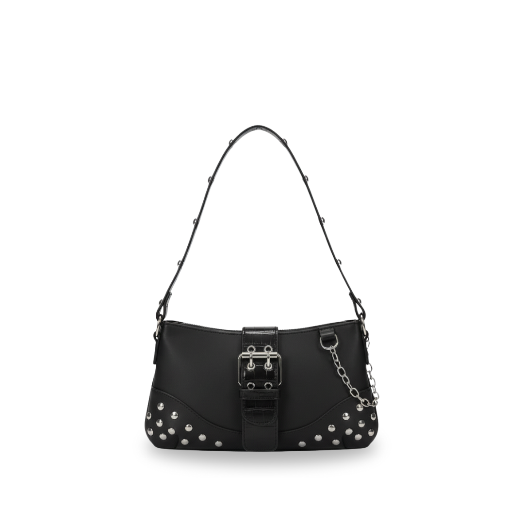 Irene – Vintage Crescent Leather Motorcycle Shoulder Bag