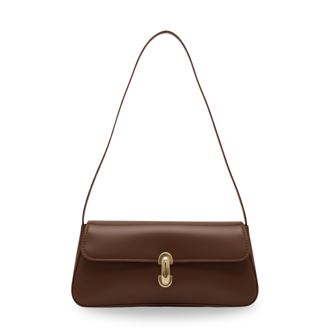Irene – Retro Flap Accent Faux Leather Shoulder Bag