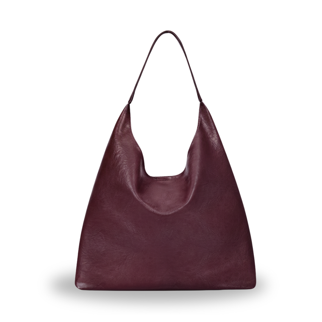 Irene – Solid Color Premium Leather 2-in-1 Commuter Tote Bag