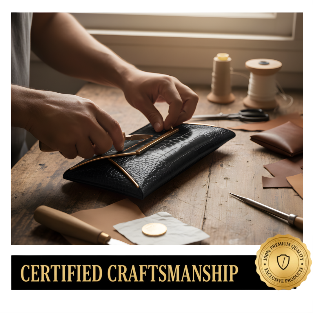 Irene – Leather PU Clutch Bag with Elegant Crocodile Print