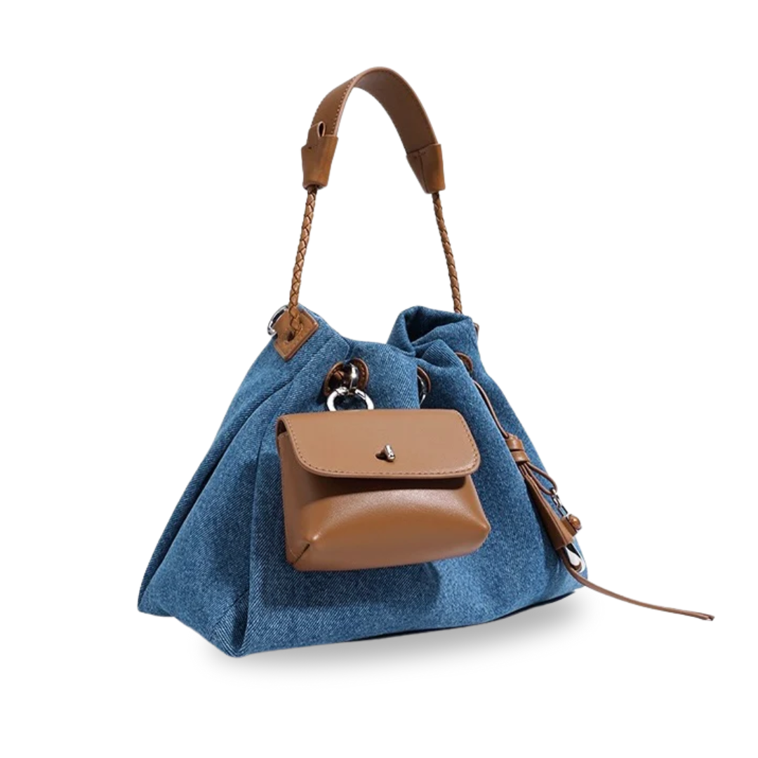Irene – Hobo Bag in Premium Leather and Denim