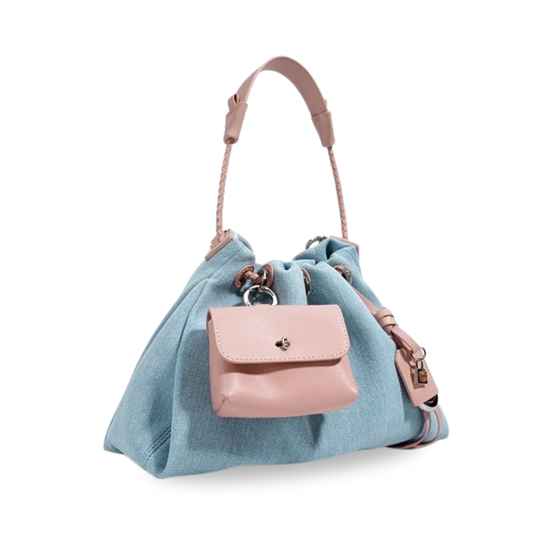 Irene – Hobo Bag in Premium Leather and Denim