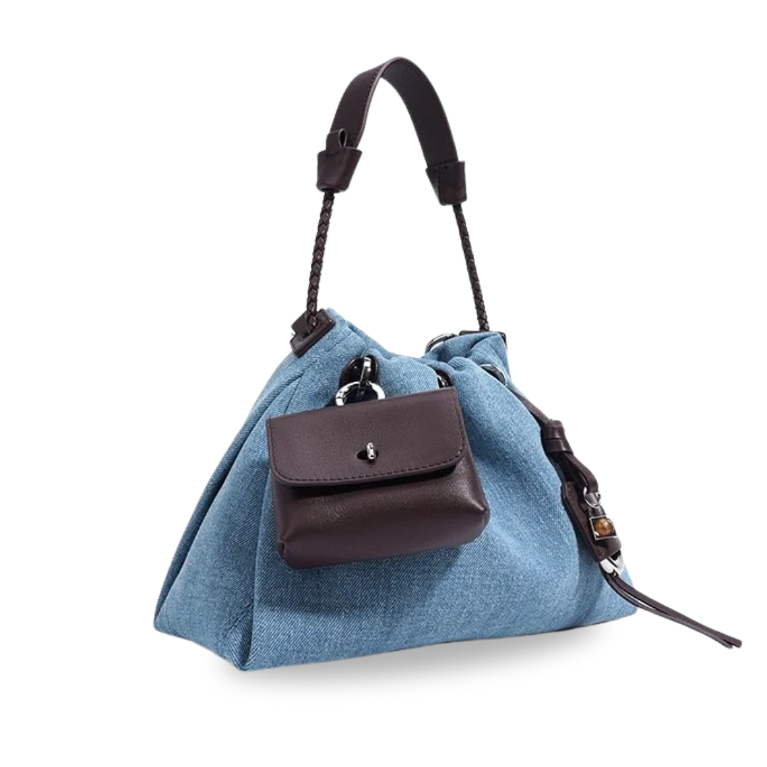 Irene – Hobo Bag in Premium Leather and Denim