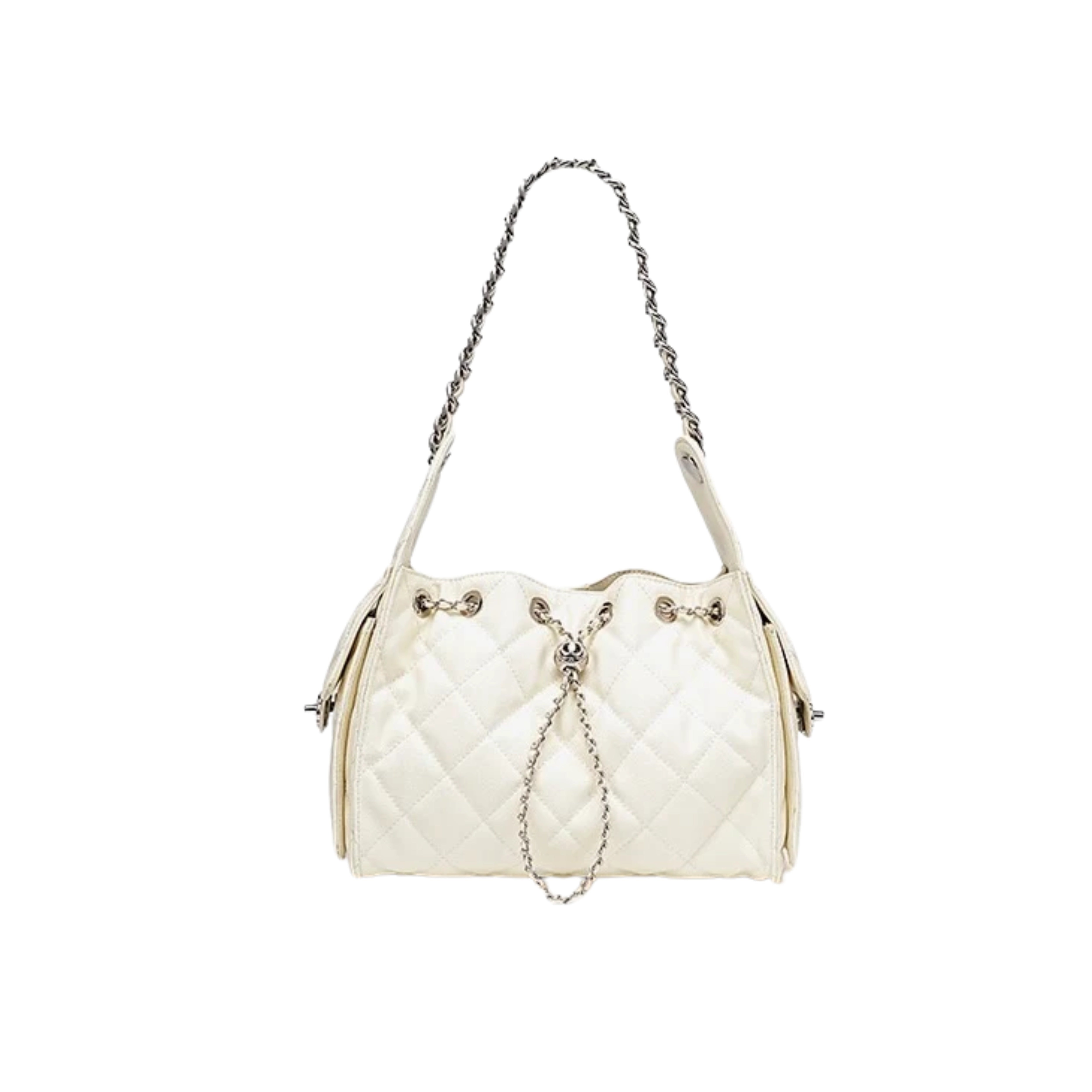 Irene – Classic Caviar Pattern Leather Bucket Crossbody Bag
