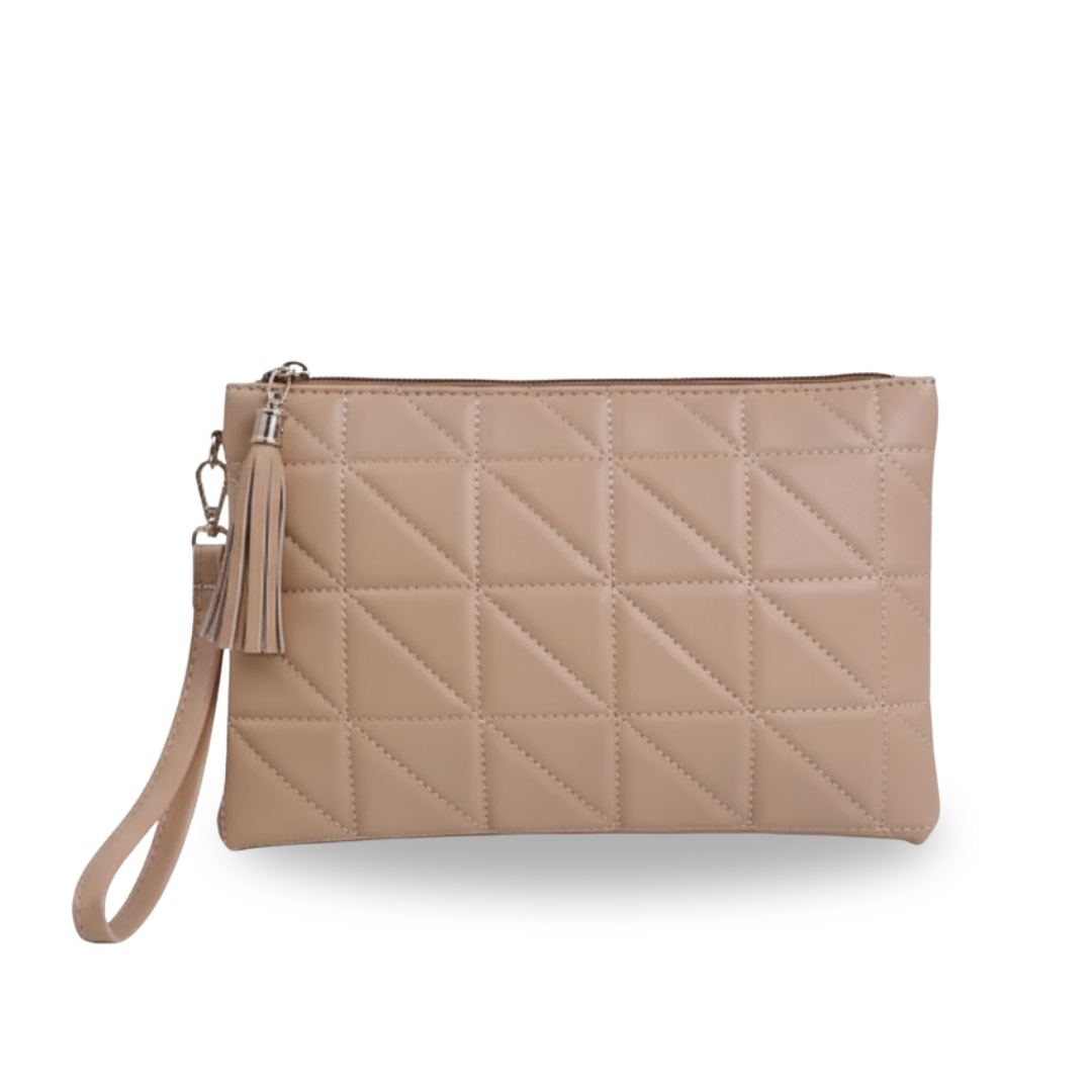 Irene – Retro Chic Embossed Leather Wristlet Bag