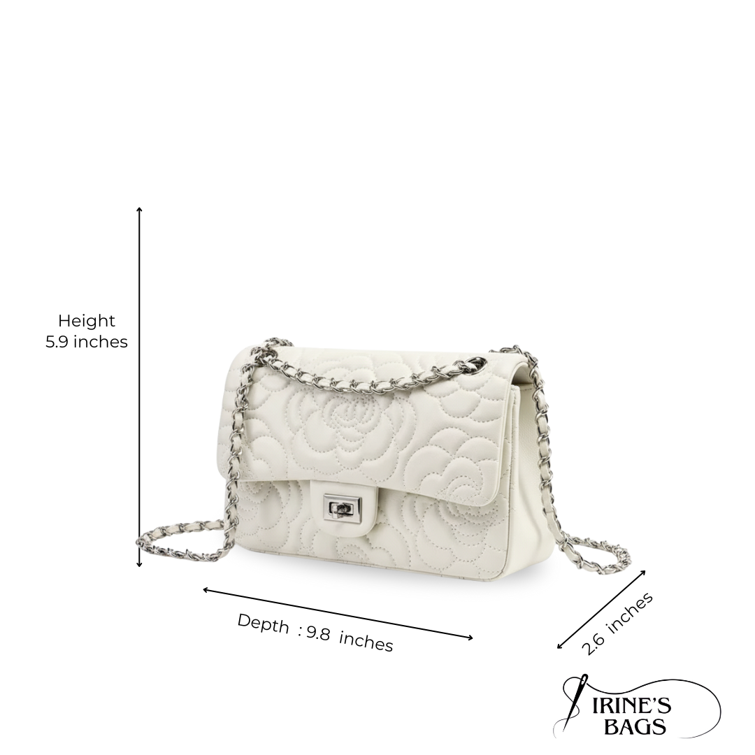 Irene – Soft Sheepskin Quilted Leather Chain Crossbody Bag