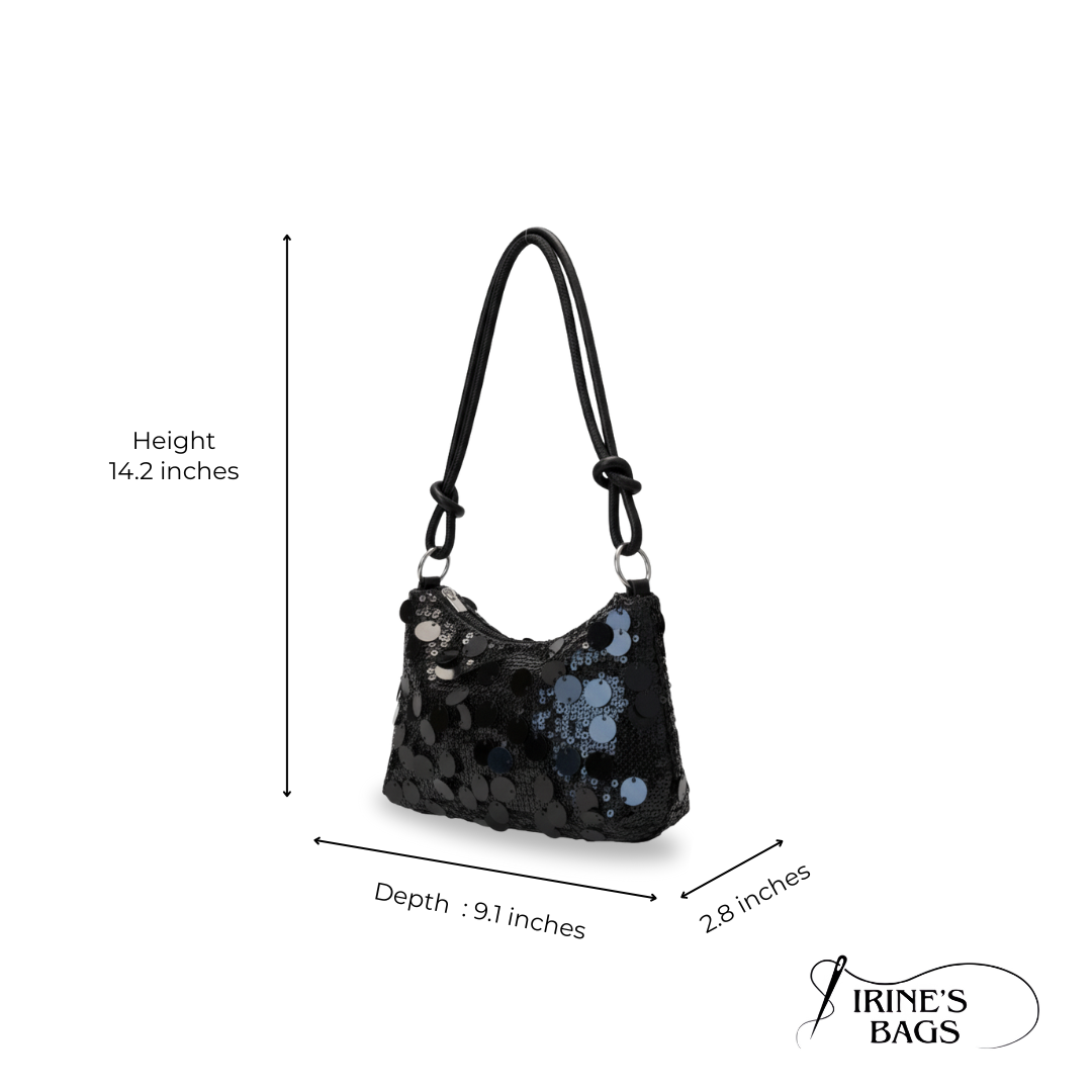 Irene – Mini Leather Shoulder Bag with Gold-Tone Design