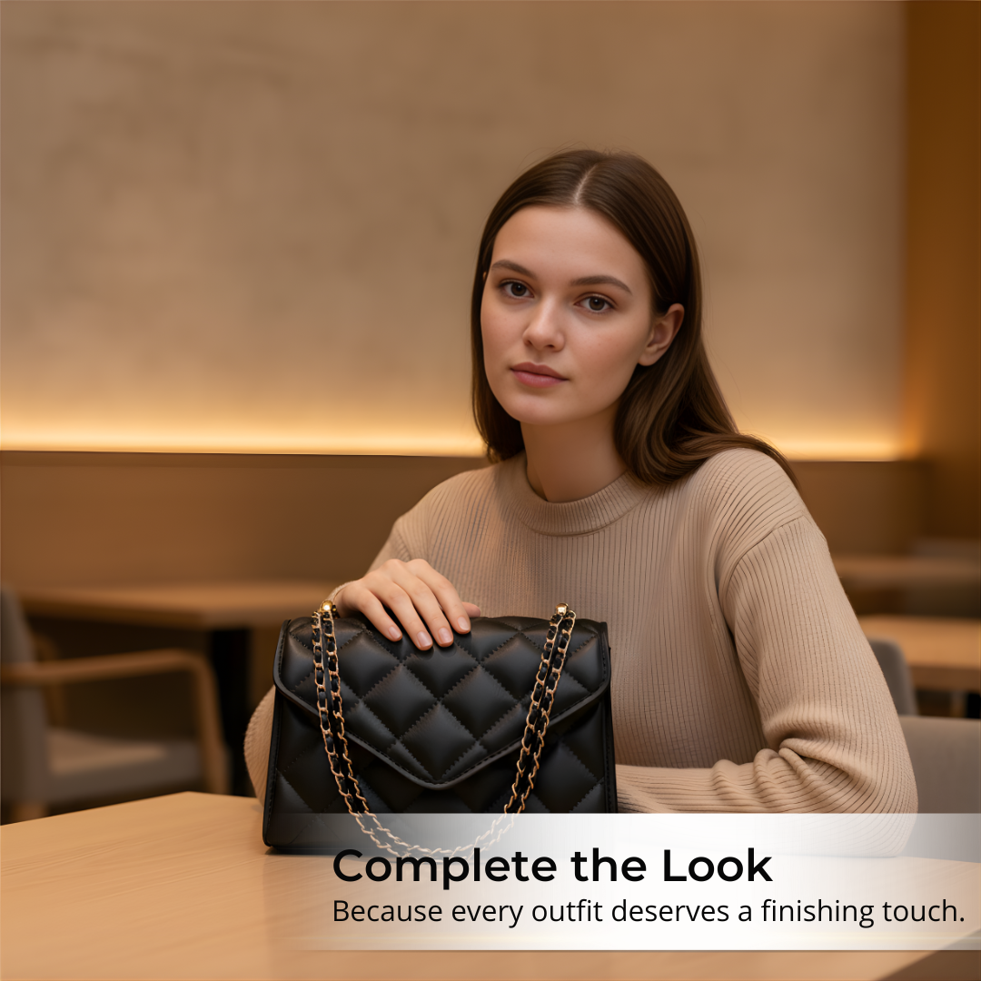 Irene – Mini Chain Flap Bag with Classic Leather Design