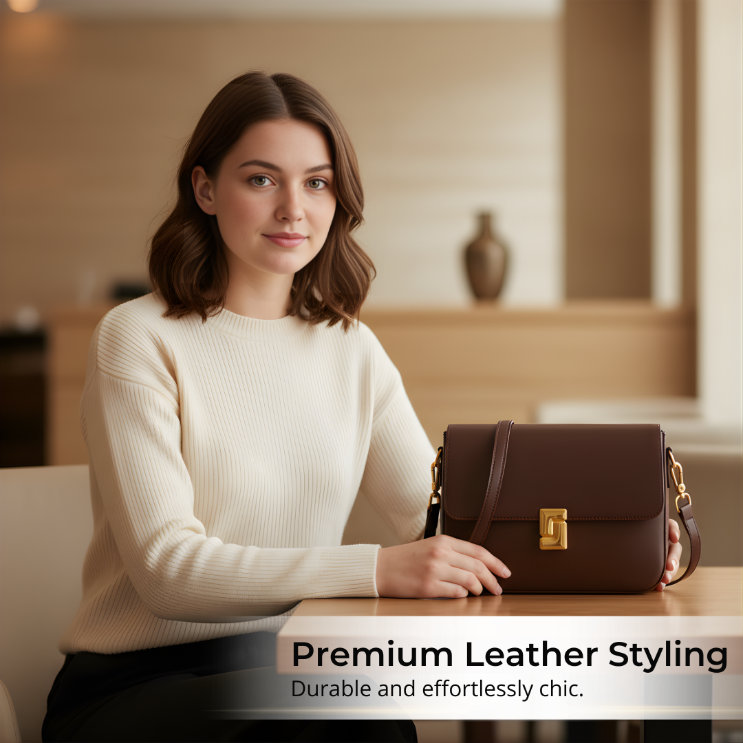 Irene – Premium Leather Functional & Stylish Commuter Crossbody Bag