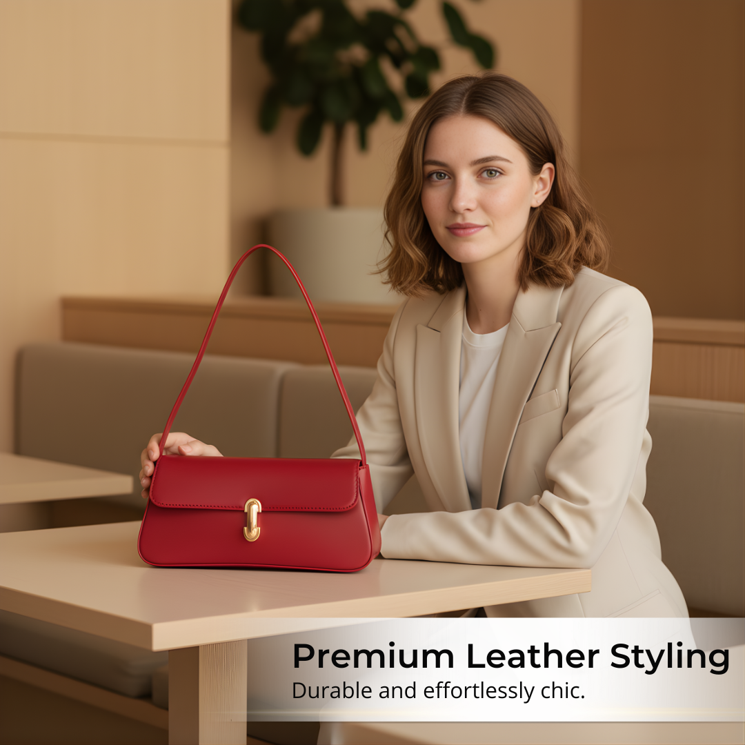 Irene – Retro Flap Accent Faux Leather Shoulder Bag