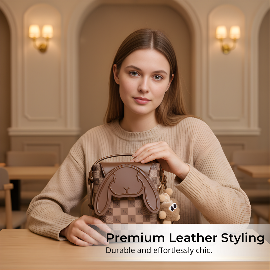 Irene – Mini Leather Rabbit Crossbody Phone Bag