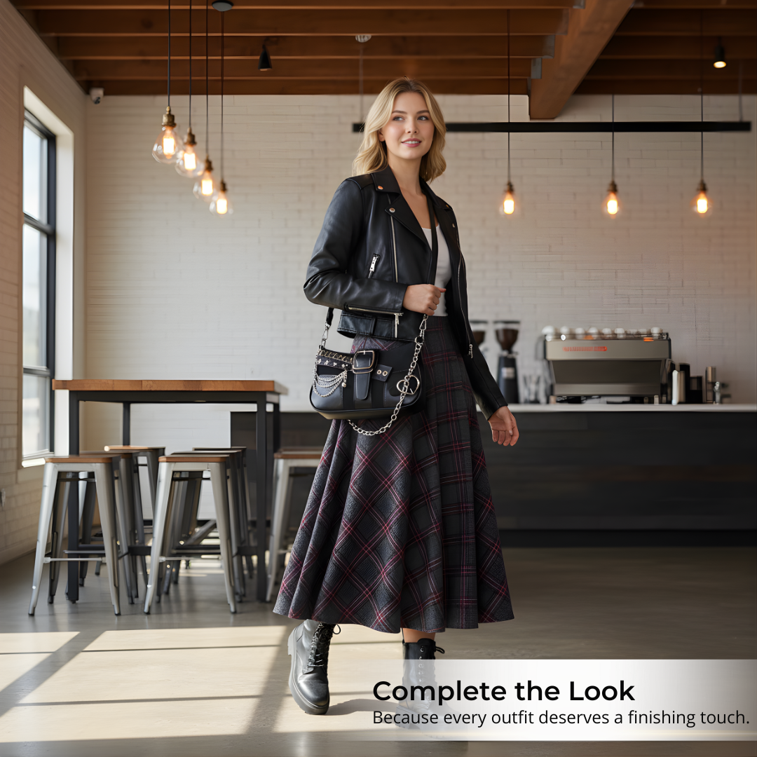 Irene – Star & Moon Leather Chain Crossbody Bag