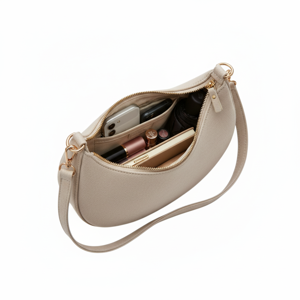 Irene – Minimalist & Chic Crescent PU Leather Shoulder Bag