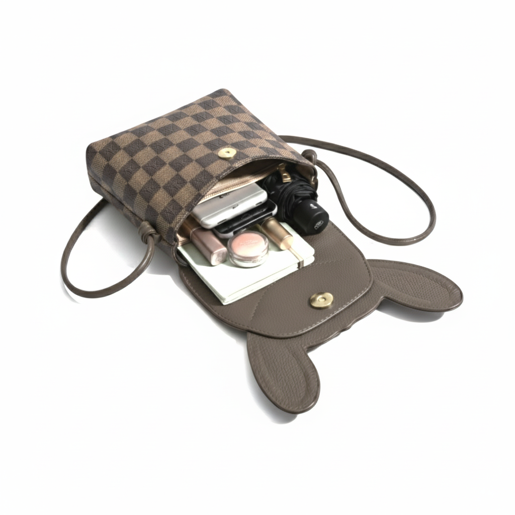 Irene - Rabbit Genuine Leather Mini Crossbody Phone Bag