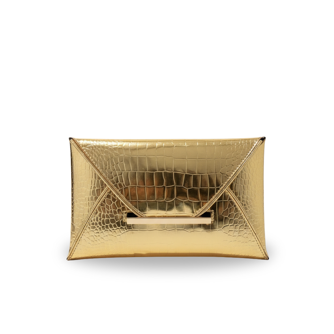 Irene – Leather PU Clutch Bag with Elegant Crocodile Print