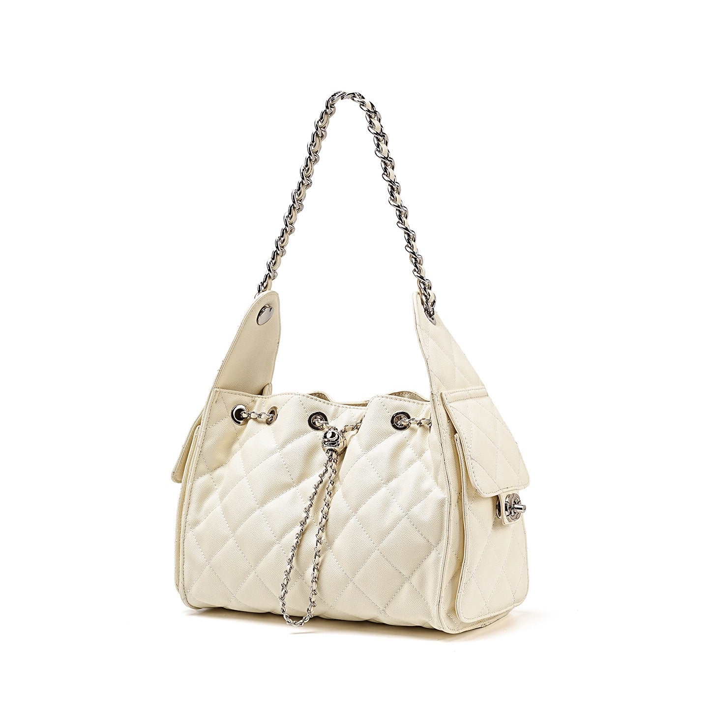 Irene – Genuine Leather Caviar Pattern Shoulder & Crossbody Bag