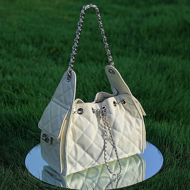 Irene – Genuine Leather Caviar Pattern Shoulder & Crossbody Bag