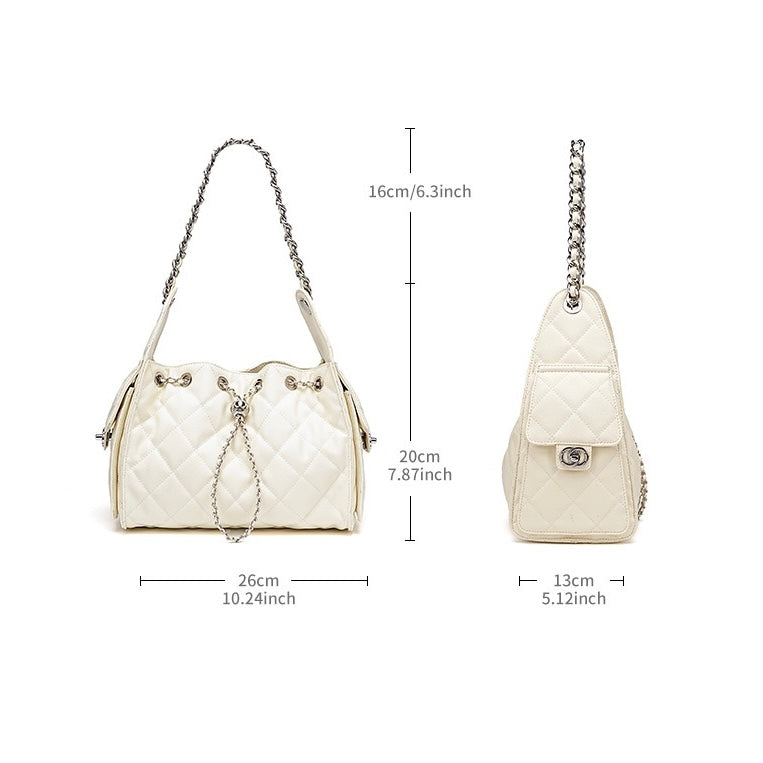 Irene – Genuine Leather Caviar Pattern Shoulder & Crossbody Bag