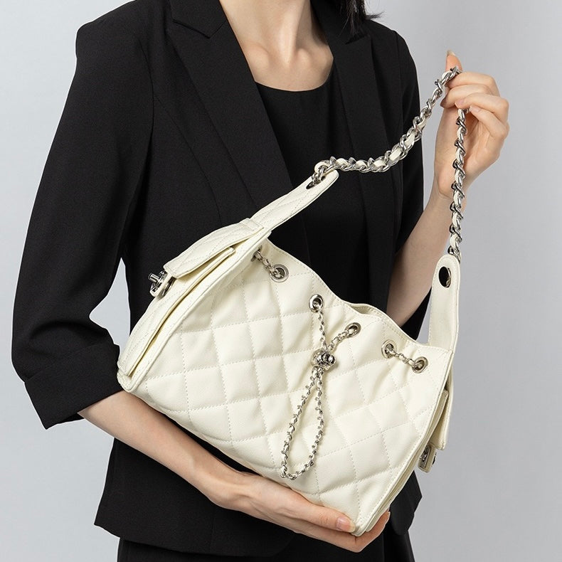 Irene – Genuine Leather Caviar Pattern Shoulder & Crossbody Bag
