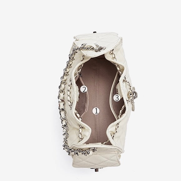 Irene – Genuine Leather Caviar Pattern Shoulder & Crossbody Bag