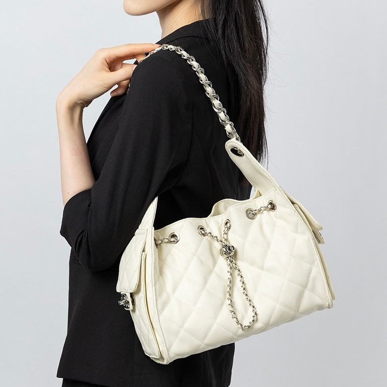 Irene – Genuine Leather Caviar Pattern Shoulder & Crossbody Bag