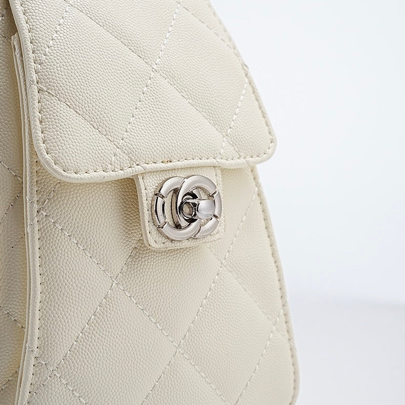 Irene – Genuine Leather Caviar Pattern Shoulder & Crossbody Bag