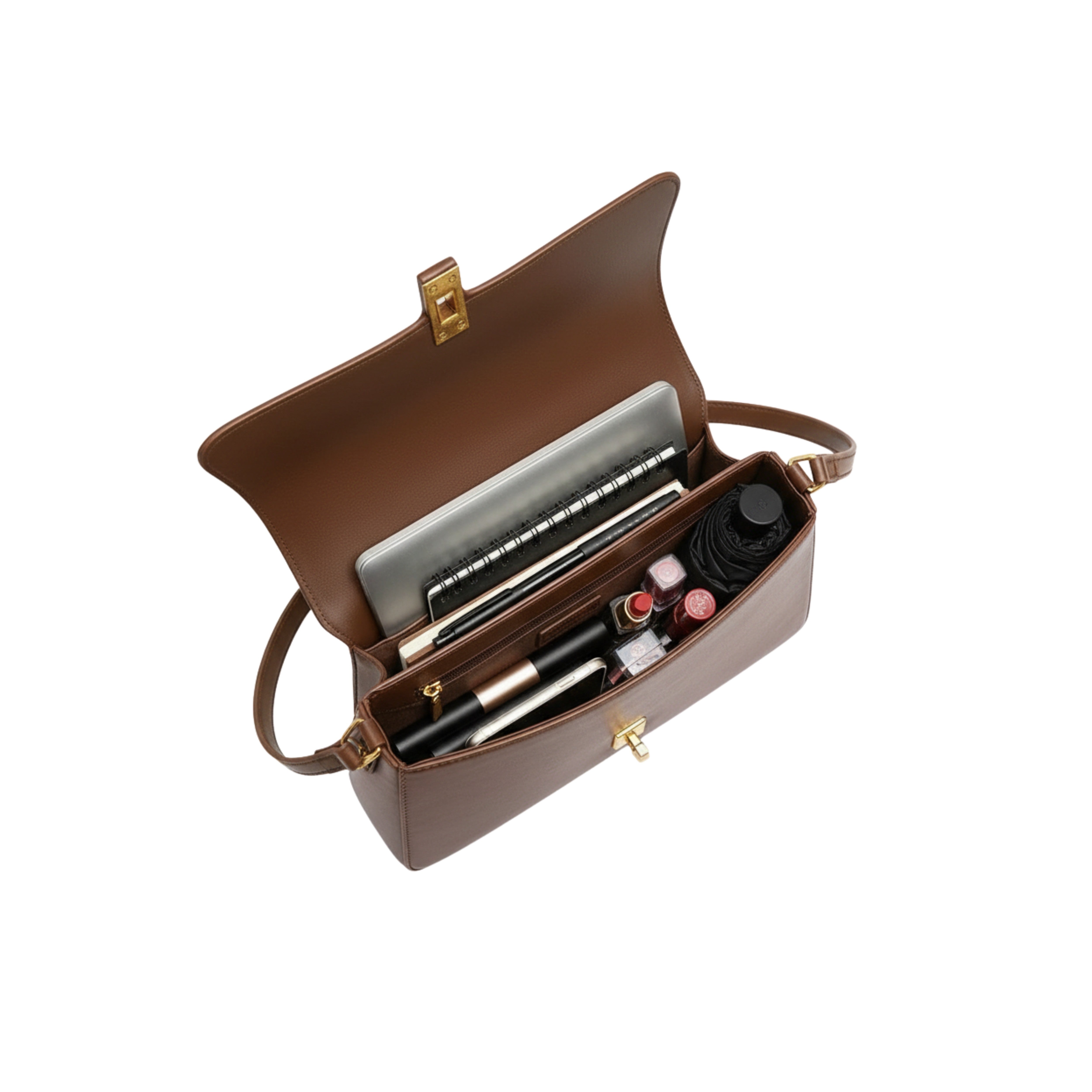 Irene – Vintage-Inspired Genuine Leather Baguette Shoulder Bag