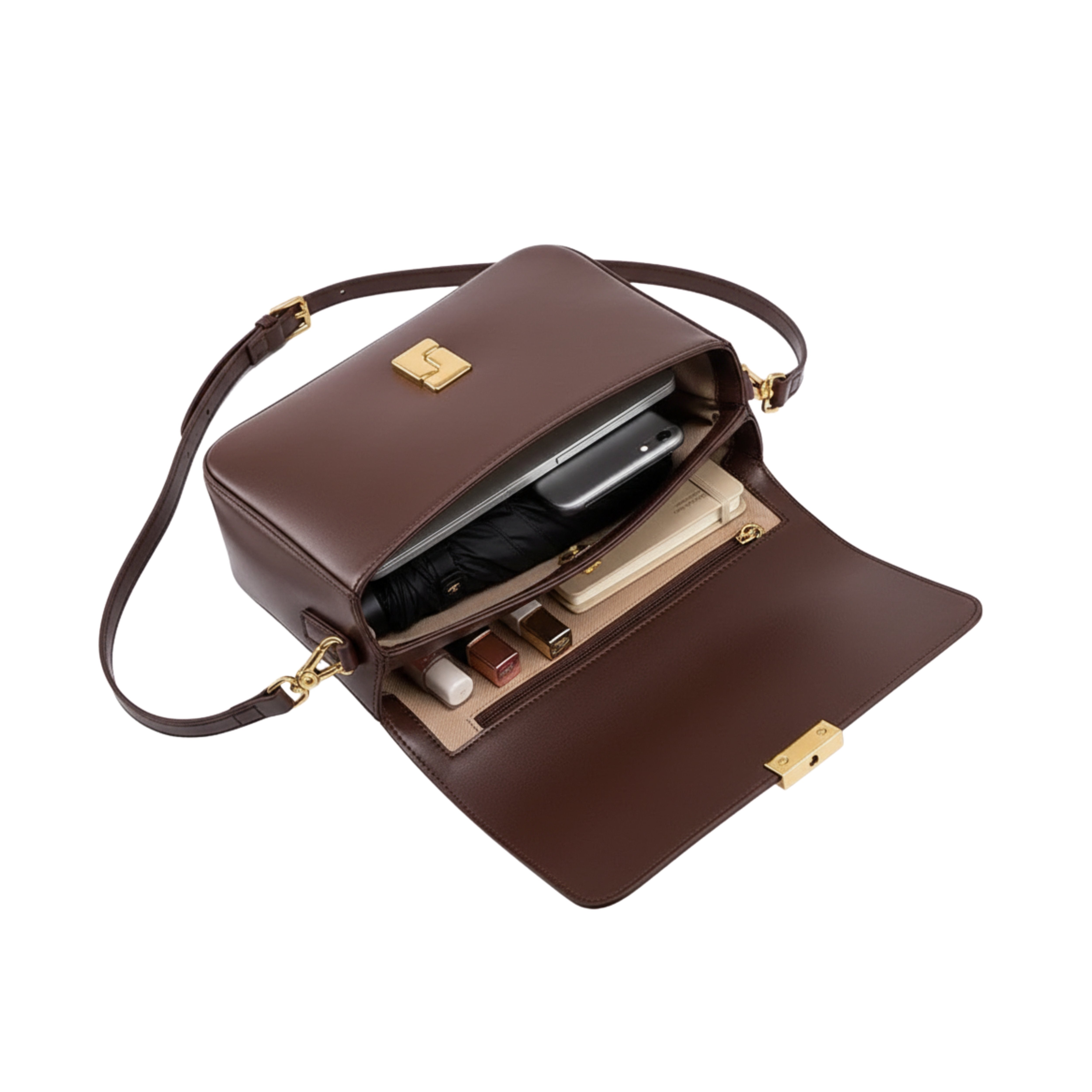 Irene – Stylish & Functional Leather Commuter Crossbody Bag