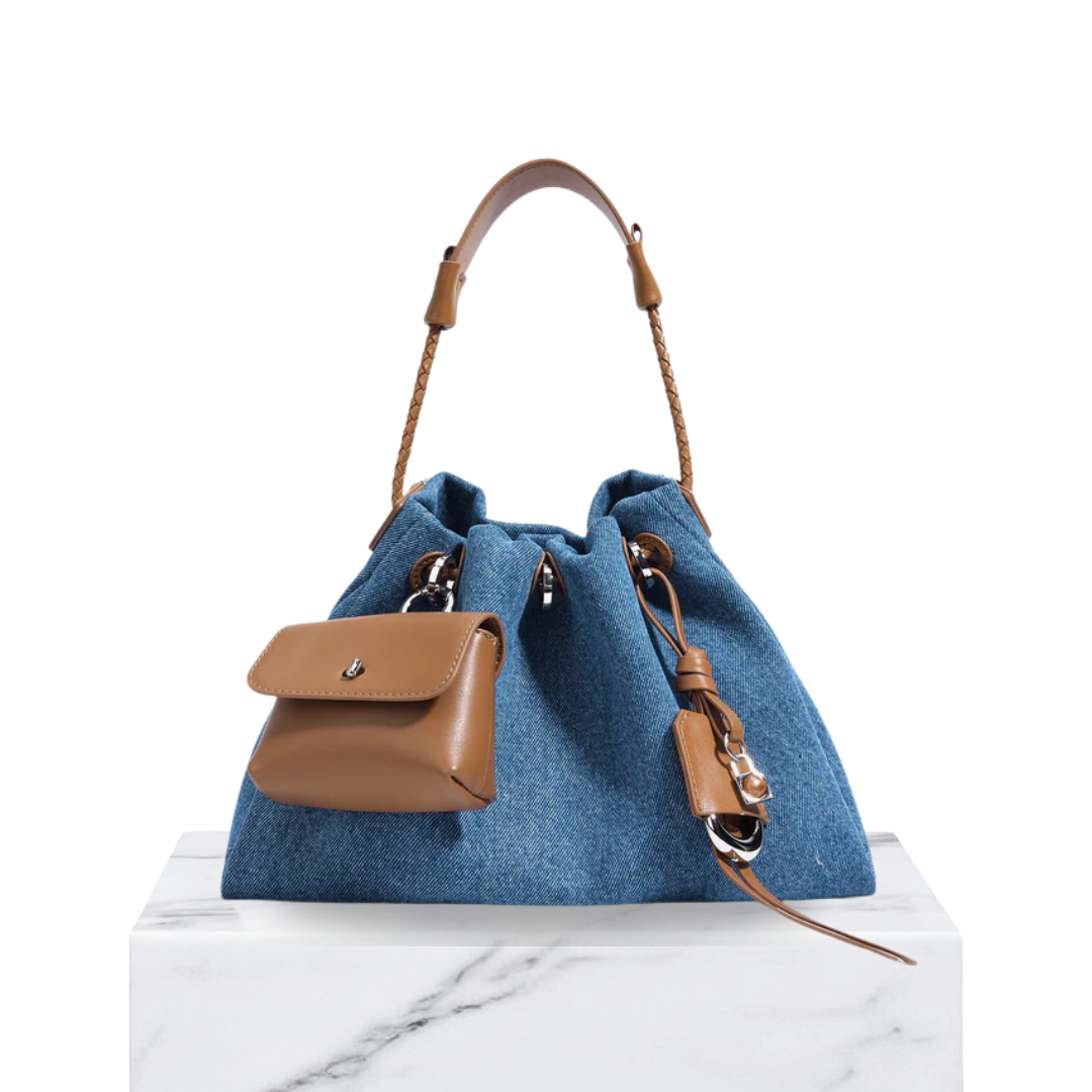 Irene – Hobo Bag in Premium Leather and Denim