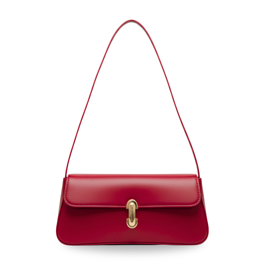 Irene – Retro Flap Accent Faux Leather Shoulder Bag