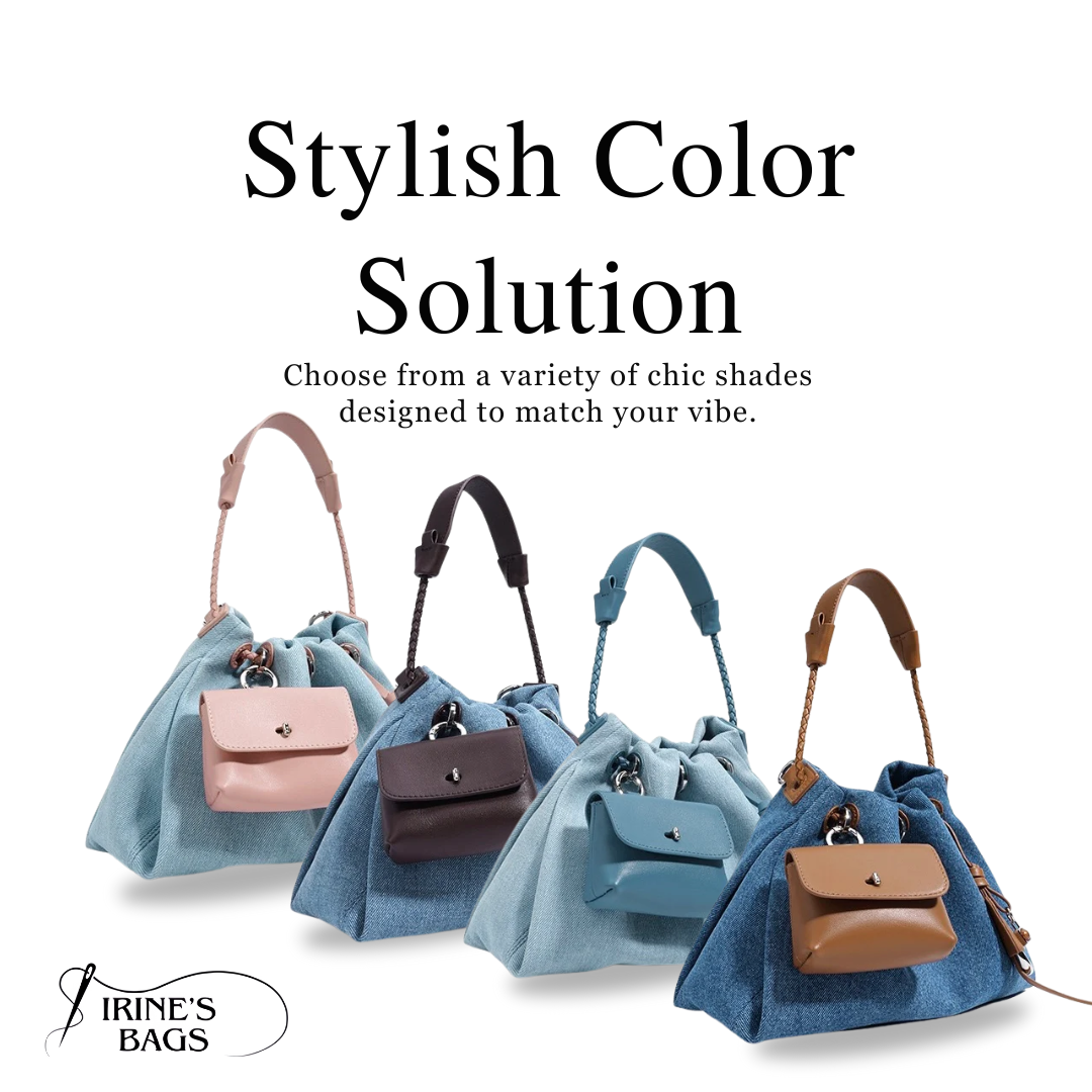 Irene – Hobo Bag in Premium Leather and Denim