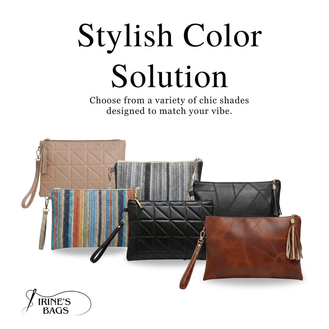 Irene – Retro Chic Embossed Leather Wristlet Bag