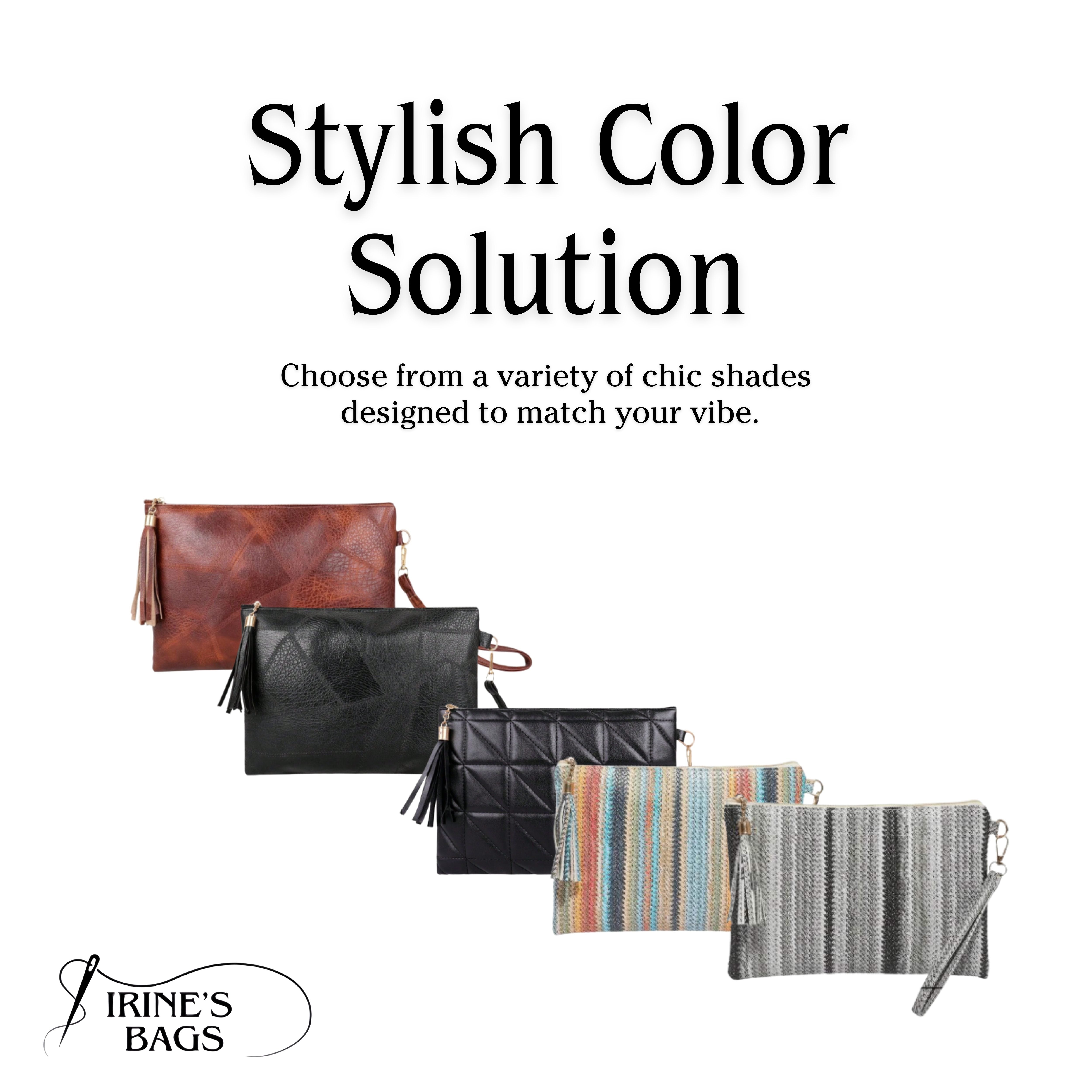 Irene – Retro Chic Embossed Wristlet Bag