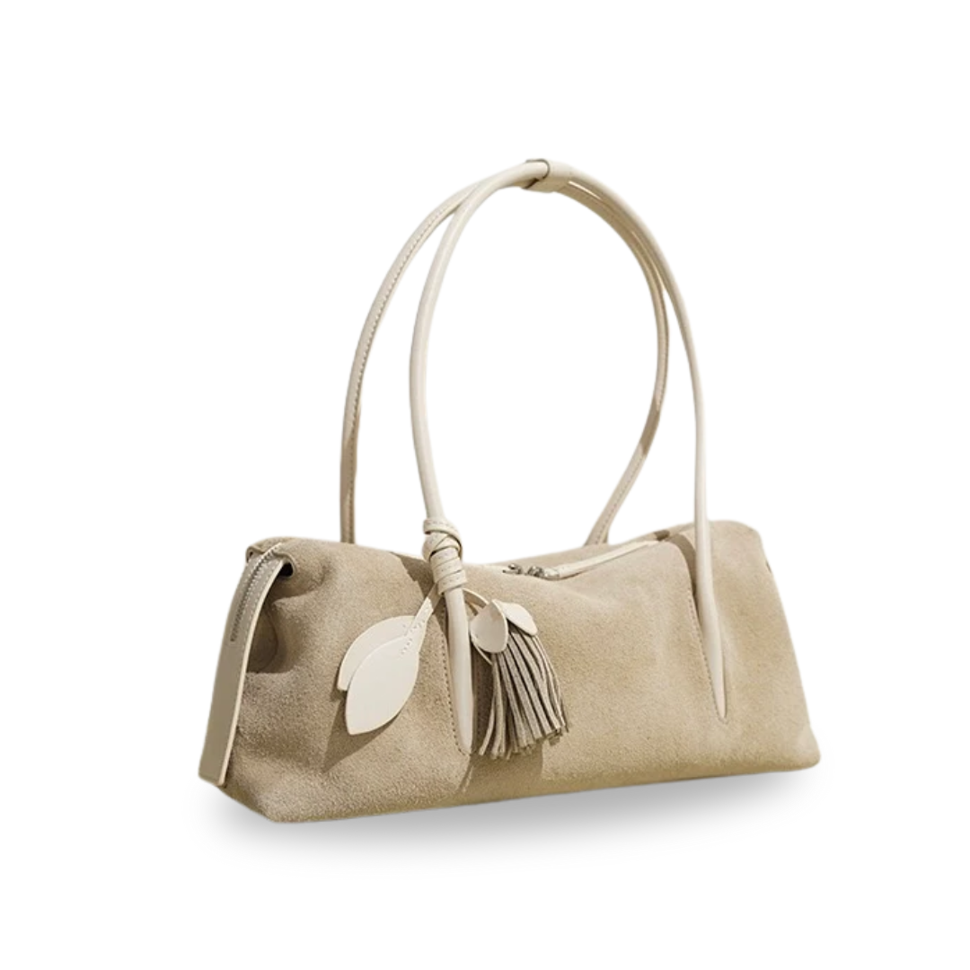 Irene – Matte Leather Tassel Pillow Shoulder Bag