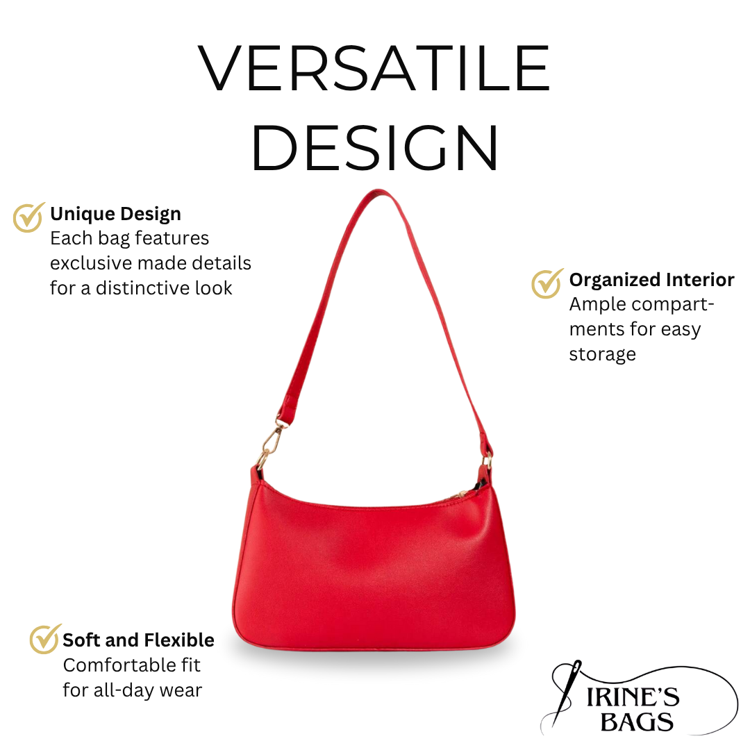 Irene – Lightweight Minimalist Leather Shoulder Bag for Women & Teens