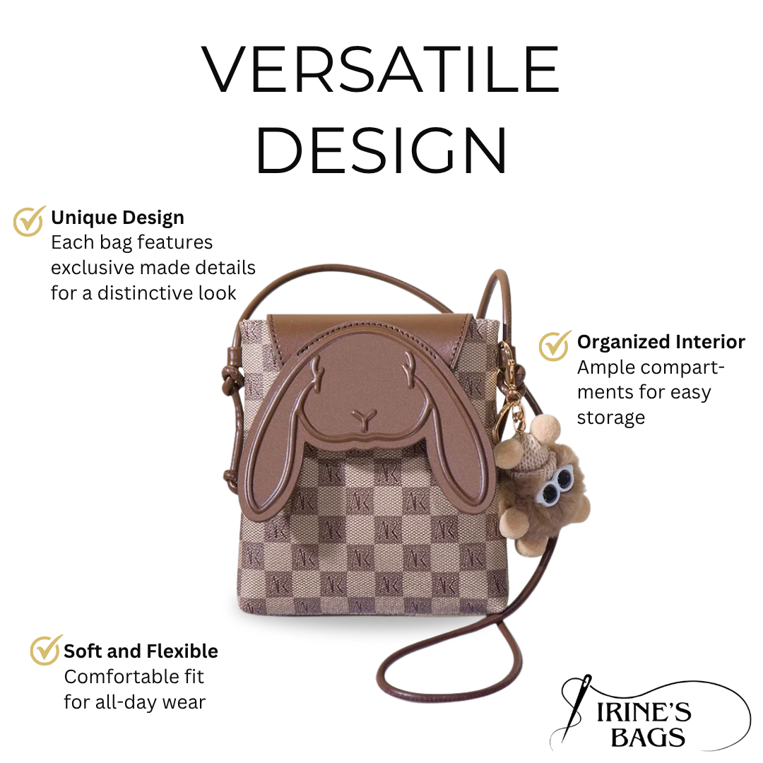 Irene – Mini Leather Rabbit Crossbody Phone Bag